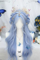 Blue Sweet Lolita Long Curly Wigs